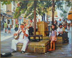 Banjo Player, Ben Yehuda St., Jerusalem (40.6 X 50.8 cm)