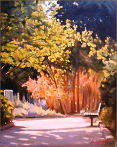 The Bench in Rechavia, Jerusalem (40.6 x 50.8 cm)