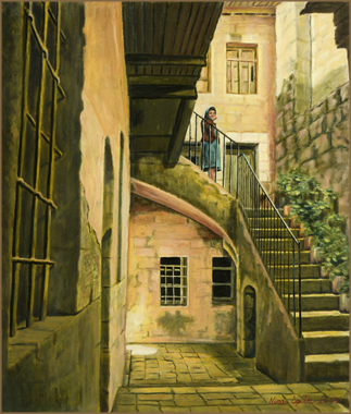 Jerusalem Courtyard (83.8x101.6 cm)