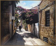 Under the Bougainvillea, Jerusalem (40.6 x 50.8 cm)