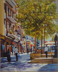 Walking up Ben Yehuda Street, Jerusalem (40.6 x 50.8 cm)