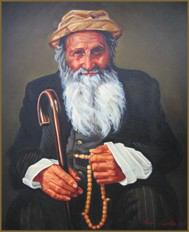 Old Man with Worry Beads (50.8x61.0 cm)