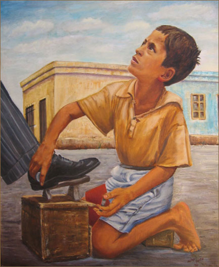 The Shoe Shine Boy (61.0x72.2 cm)