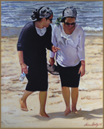 Sisters on Caesarea Beach (40.6x50.8 cm)