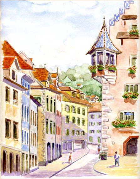 Hotel Ochsen, Zug, Switzerland (8x11 inches)