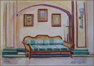 Taj Exotica, Green Sofa, Goa, India (7x10 inches)