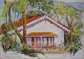 Taj West End Cottage, Bangalore, India (7x10 inches)