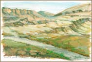 Road Through Dead Sea Desert (6x8 inches)