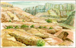 Mountains at Dead Sea Desert (6x8 inches)